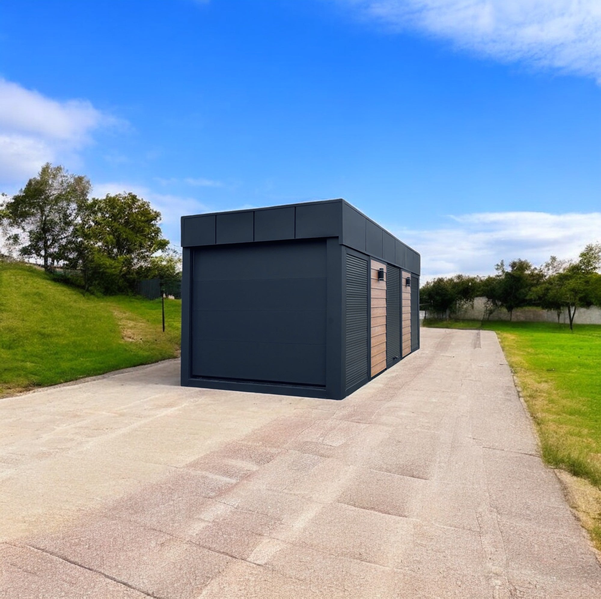 Minimaliste et élégant, le Module Maison Innov s’intègre parfaitement à son environnement.
Avec ses façades contrastées et sa structure compacte, il offre un espace lumineux et pratique, pensé pour le confort au quotidien.
