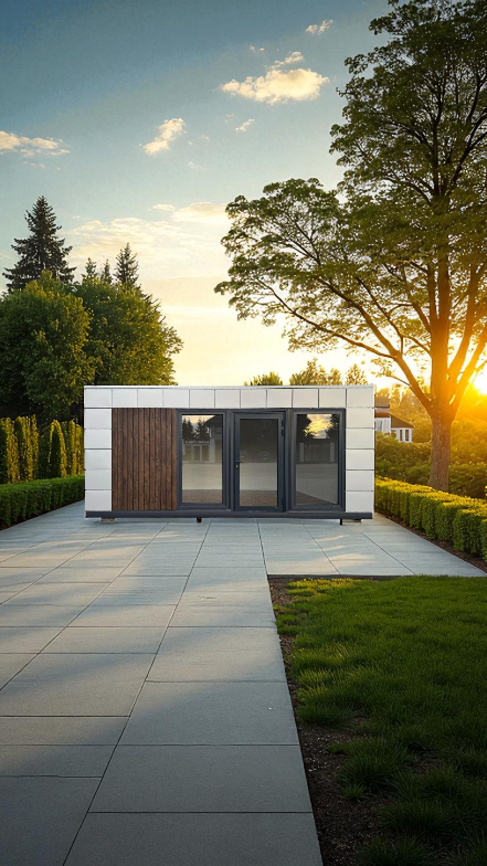 Ce bungalow de jardin au style épuré signé Maison Innov offre un espace fonctionnel et chaleureux.
Ses grandes baies vitrées laissent entrer la lumière naturelle pour un confort intérieur exceptionnel.