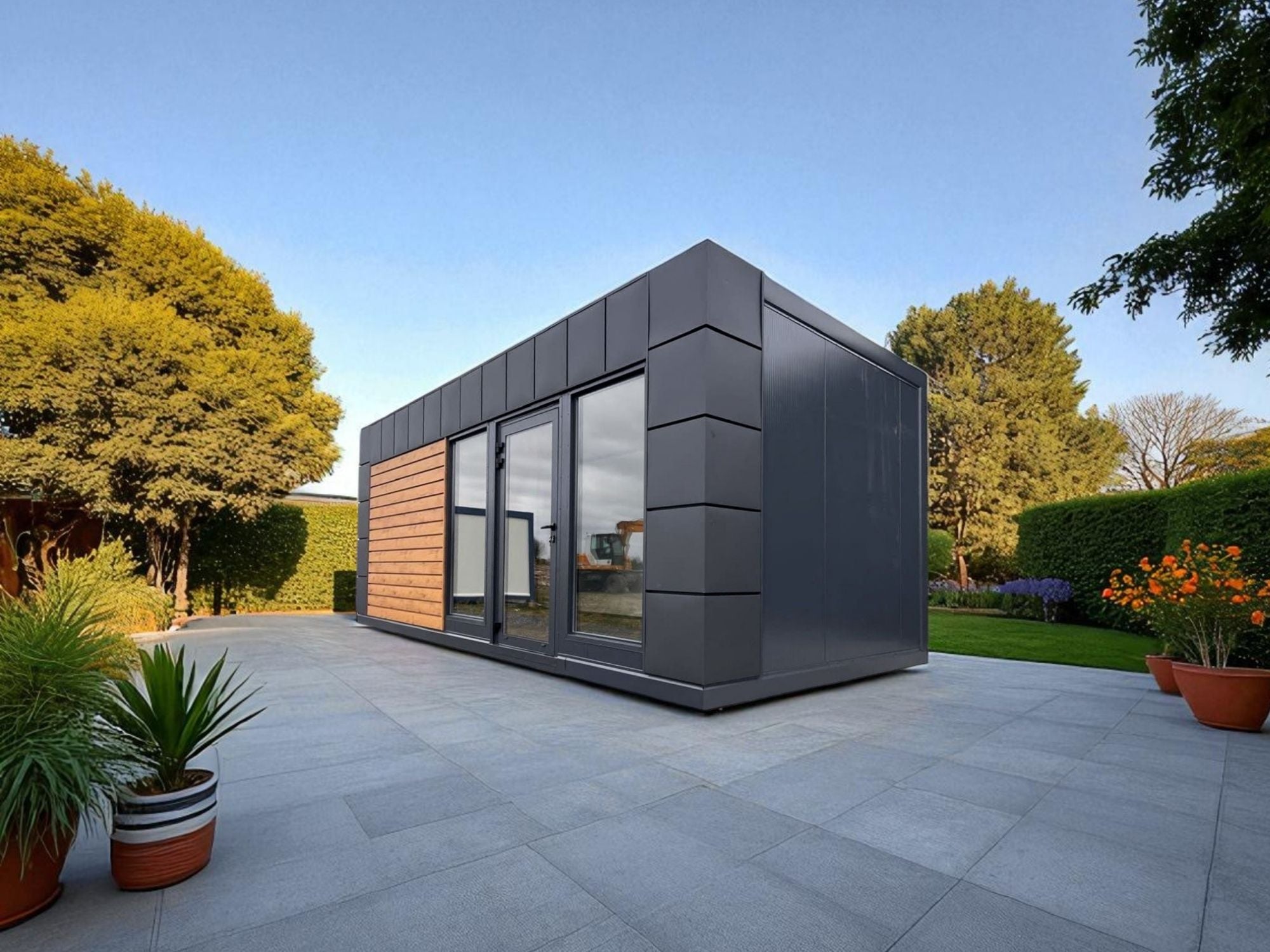 Ajoutez un espace moderne à votre extérieur avec ce studio de jardin prêt à vivre. De 18 à 36 m², il offre un confort optimal toute l’année et s’intègre naturellement dans son environnement.